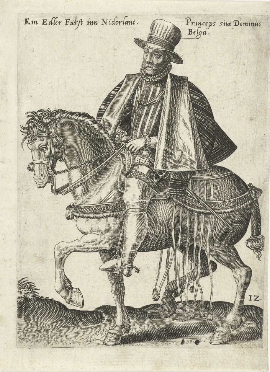 hollandsk prins til hest af Abraham de Bruyn (attributed to)