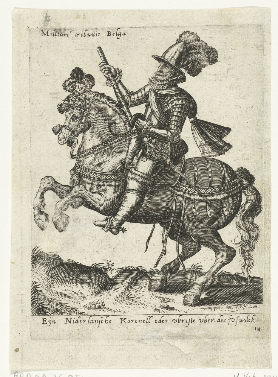 hollandsk rytterkommandant af Abraham de Bruyn (attributed to)