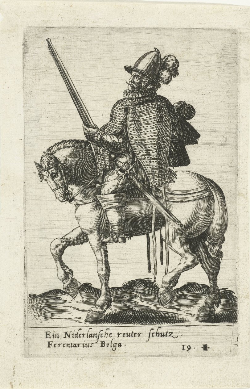hollandsk rytter med riffel af Abraham de Bruyn (attributed to)