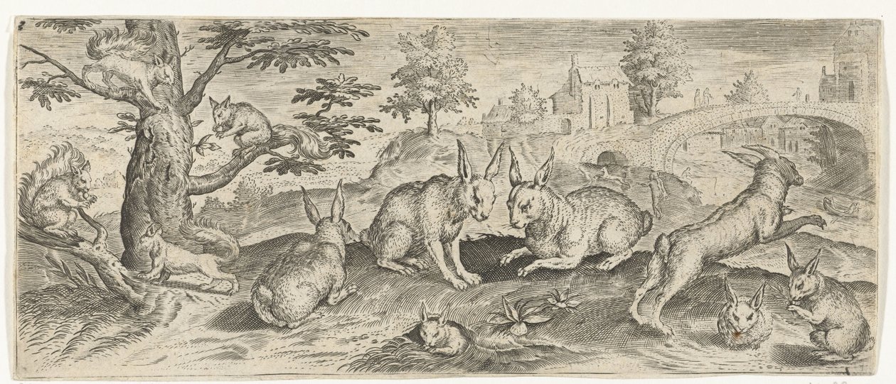 Egern og kaniner Dyr (serietitel) af Abraham de Bruyn (possibly)