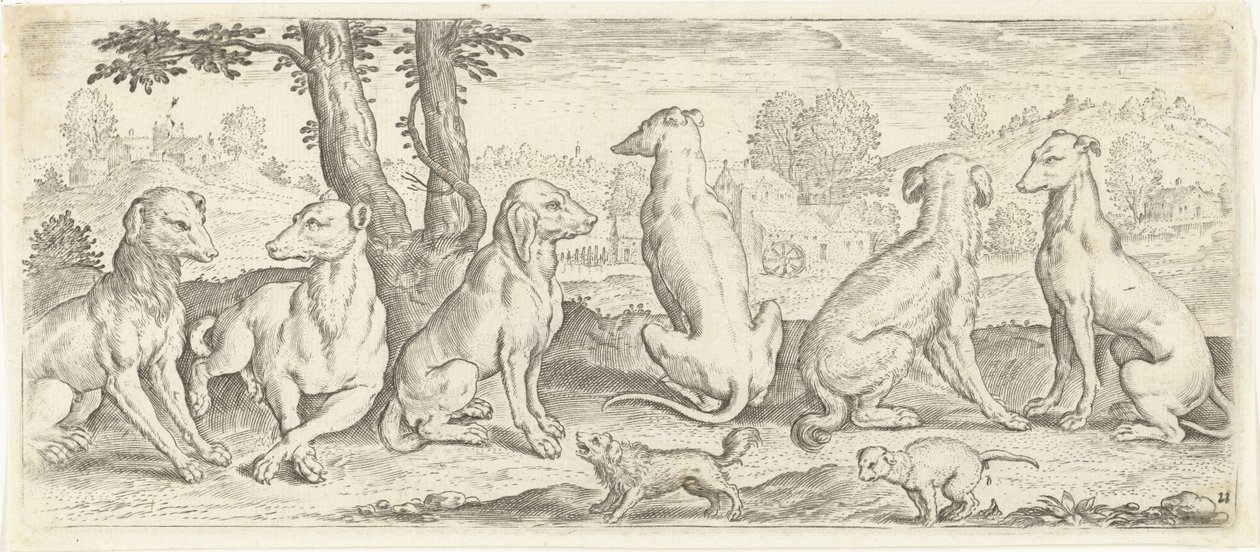 hunde Dyr (serietitel) af Abraham de Bruyn (possibly)