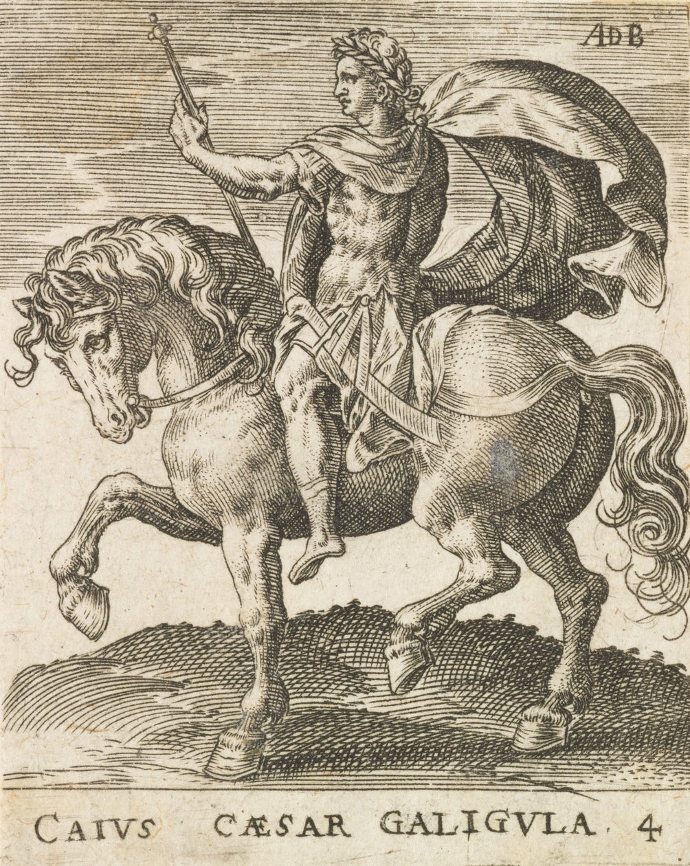 Caius Caesar Galigula fra Twelve Caesars on Horseback, ca. 1565-1587., ca. 1565-1587. af Abraham de Bruyn