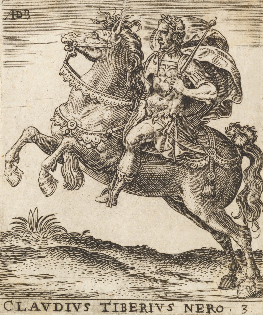 Claudius Tiberius Nero fra Twelve Caesars on Horseback, ca. 1565-1587., ca. 1565-1587. af Abraham de Bruyn