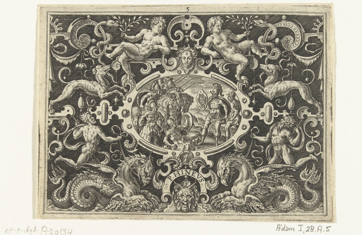 Perseus viser sit Medusa-skjold til Phineus PHINEUS (titel på objekt) af Abraham de Bruyn