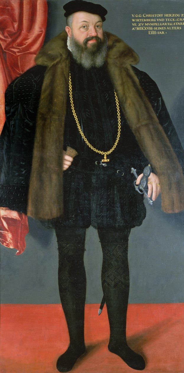 Christoph, hertug af Württemberg (1515-68), søn af Ulrich I af Württemberg i spansk dragt af Abraham de Hel