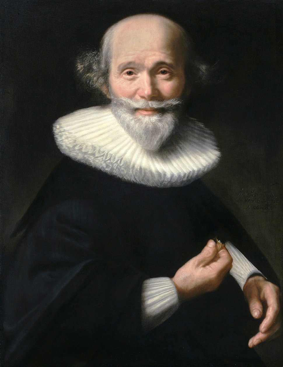 Abraham de Vries, Portrait of a Man, 1629, olie på panel, 65,3 x 50,4 cm, Paris, Petit Palais, Museum of Fine Arts of the City of Paris af Abraham de Vries