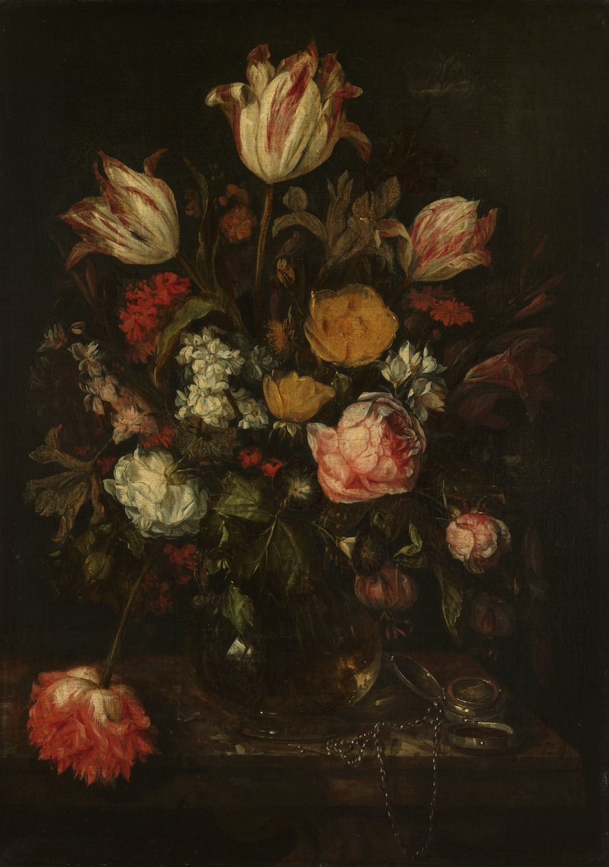 Stilleben med blomster af Abraham van Beyeren