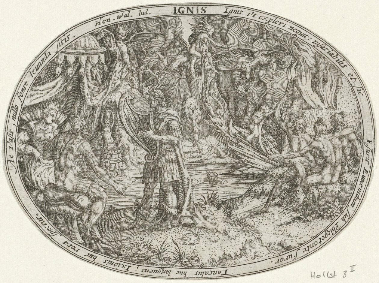 Orpheus in the Underworld: The Element of Fire Ignis (titel på objekt) De fire elementer (serietitel) af Abraham van den Hecken