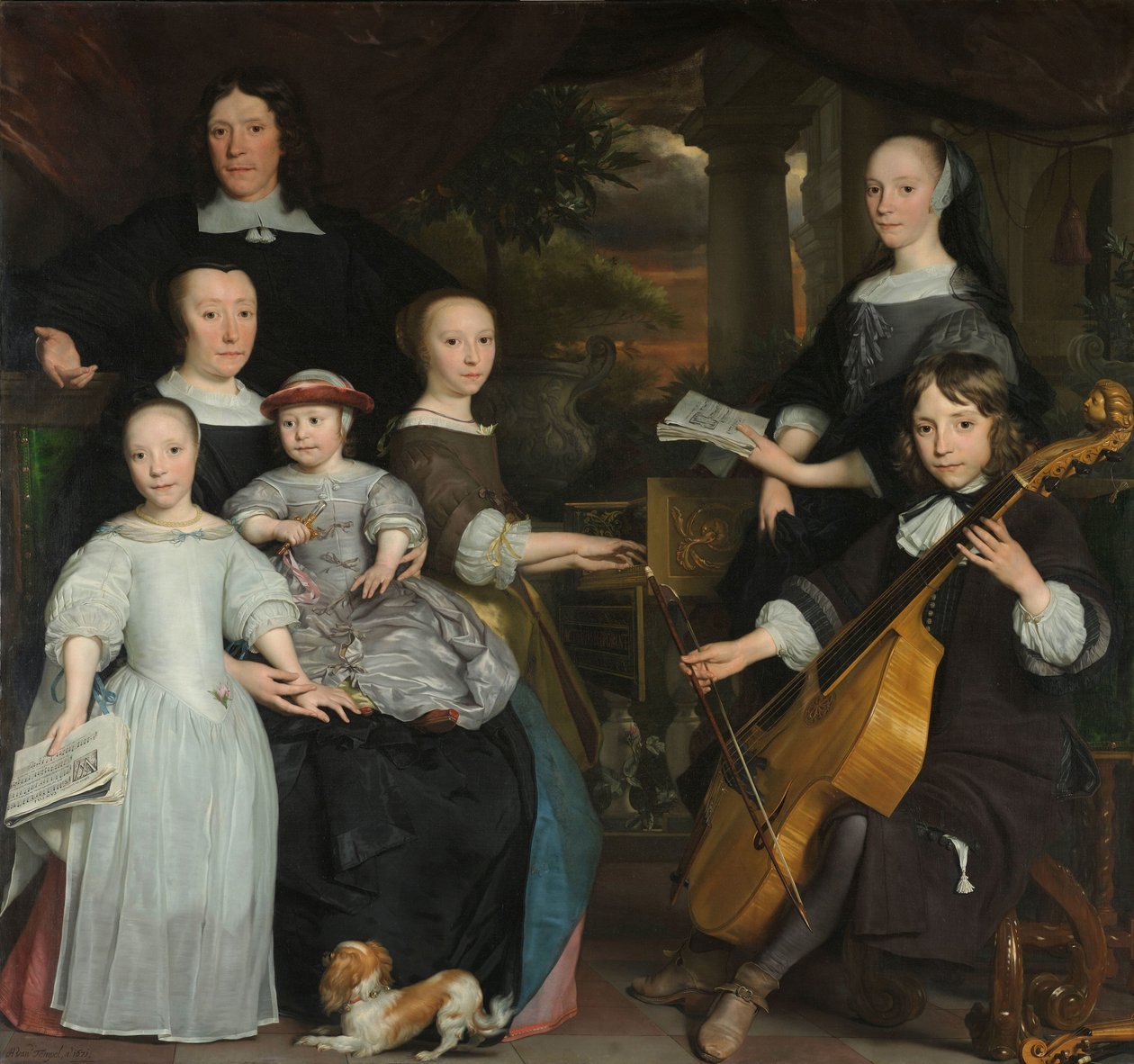 David Leeuw med sin familie David Leeuw (1631/32-1703). Amsterdam-købmand med sin familie af Abraham van den Tempel