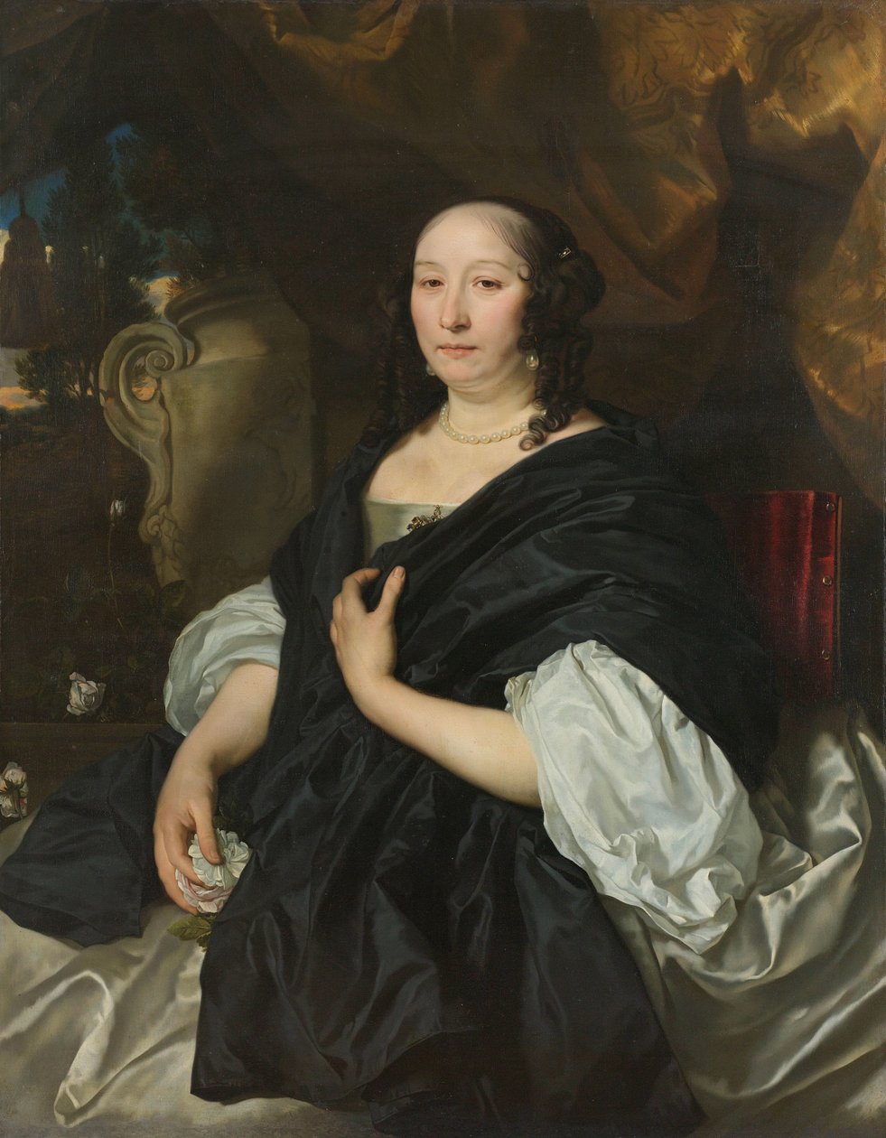 Portræt af Catharina van der Voort Catherine van der Voort (1622-74). Anden hustru til Pieter de la Court af Abraham van den Tempel