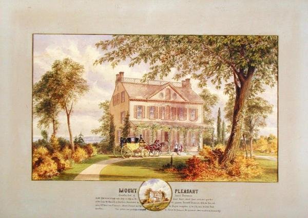 Mount Pleasant (Beekman Mansion), New York City, ca. 1874 (akvarel, gouache og grafit på papir) af Abram Hosier