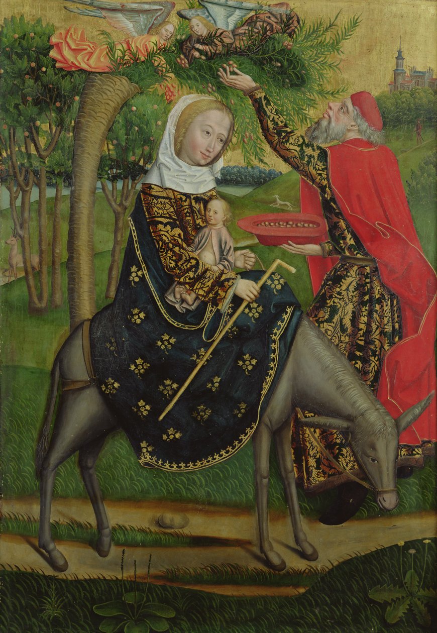 Flugten til Egypten, fra kuppelalteret, 1499 (tempera på panel) af Absolon Stumme