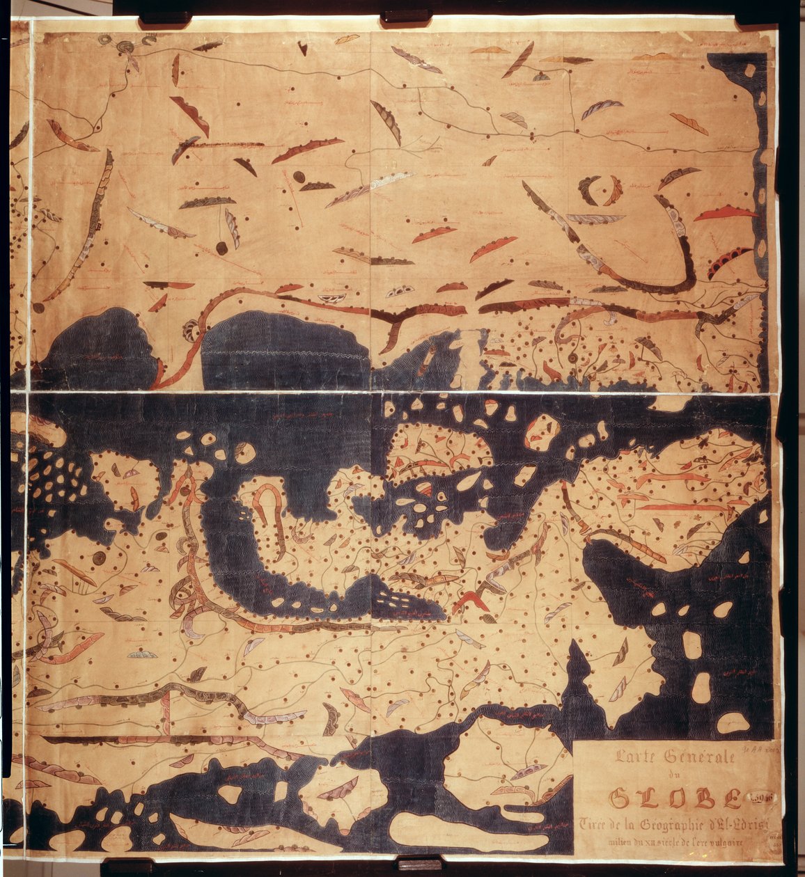 Ms. Arabe 2221 fol.203 og 204 Kort over Middelhavet, Europa og Afrika, 1300 af Abu Muhammad Al Idrisi or Edrisi