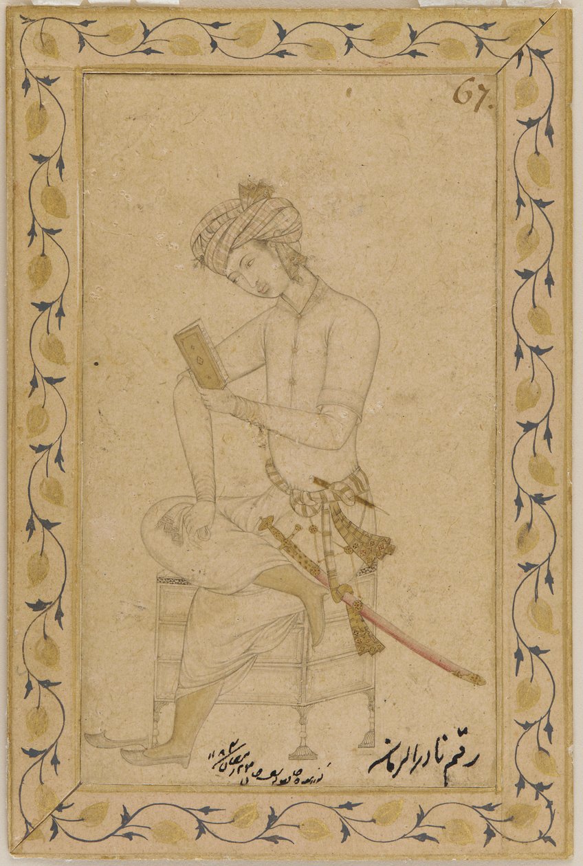 Siddende Ungdom, ca. 1600. af Abu al Hasan