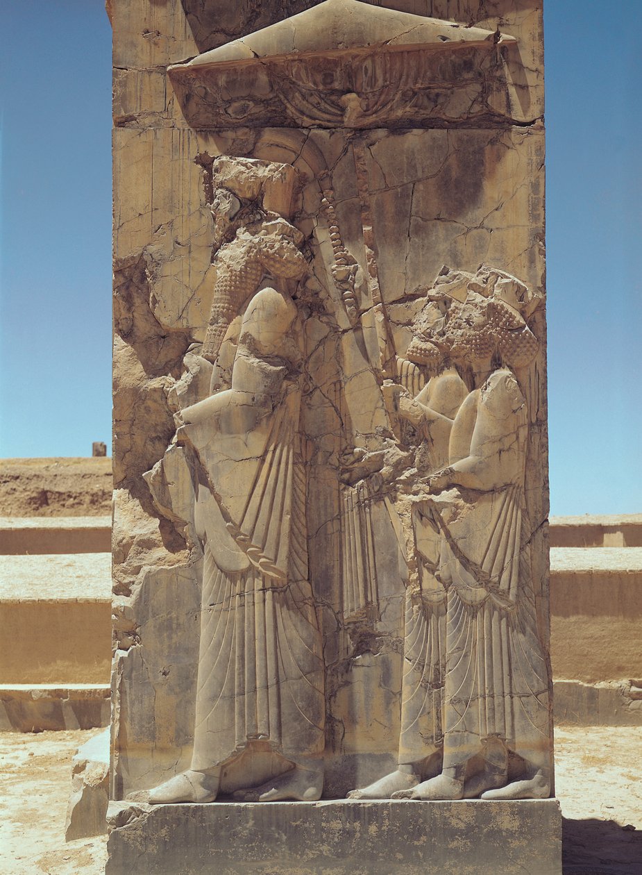 Relief forestillende Xerxes I (ca. 519-465 f.Kr.) med to ledsagere af Achaemenid