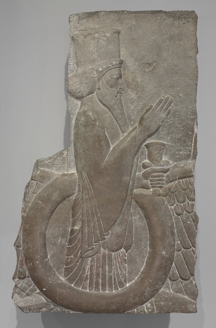 Ahuramazda in the Winged Disk, Persepolis, 486-460 BC (kalksten) af Achaemenid