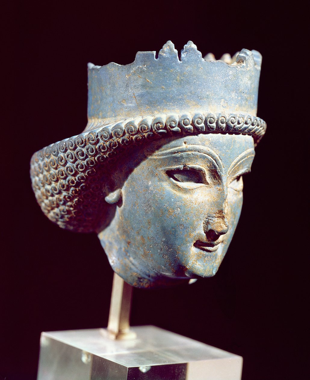 Hoved af en prins, fra Persepolis, 5.-4. århundrede f.Kr. (lapis lazuli) af Achaemenid