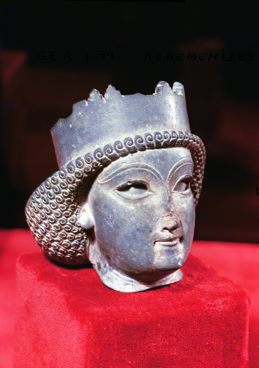 Hoved af en prins, fra Persepolis, 5.-4. århundrede f.Kr. lapis lazuli se også 226189 af Achaemenid