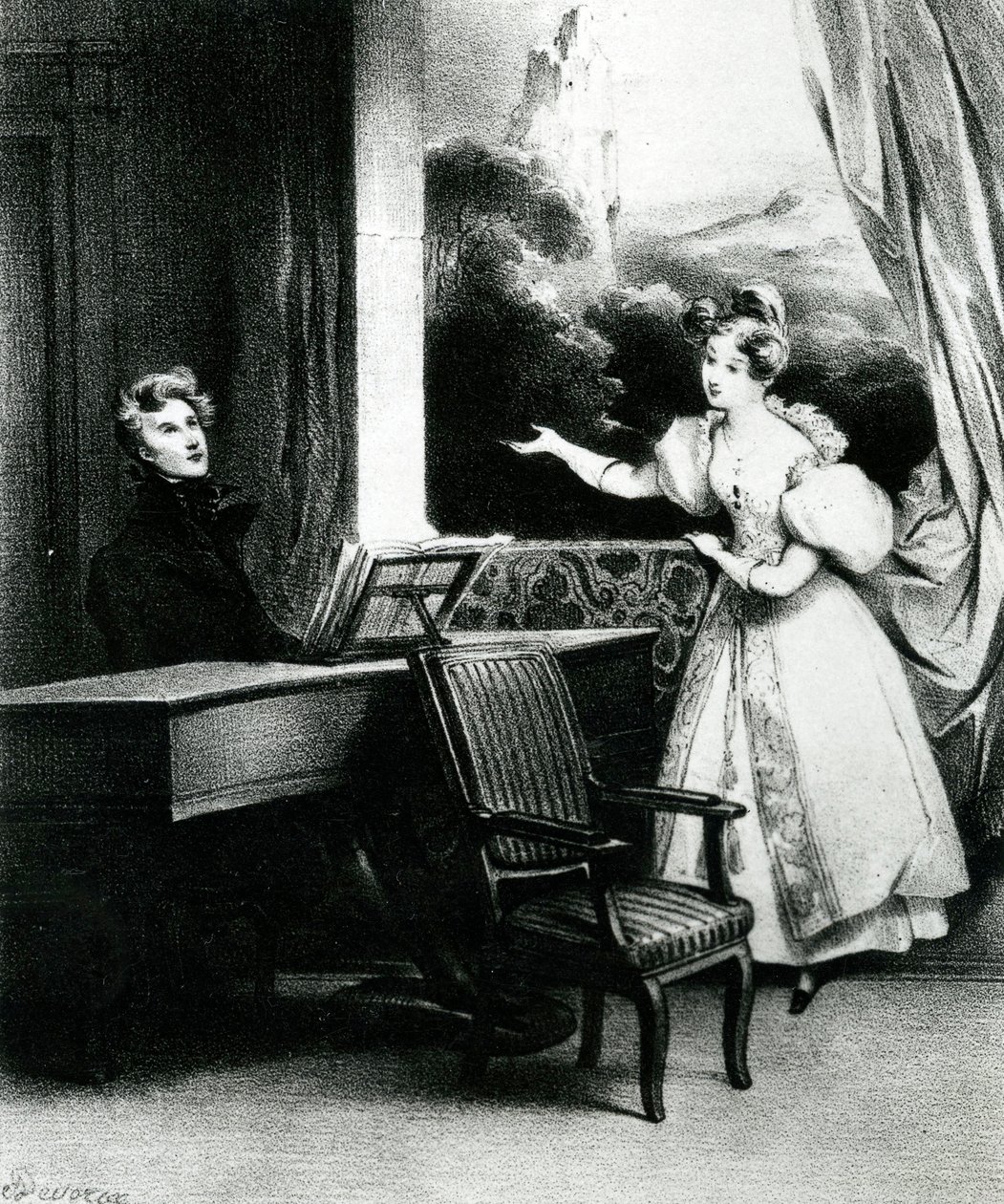 Kunstneren, 1831 (litografi) af Achille Devéria