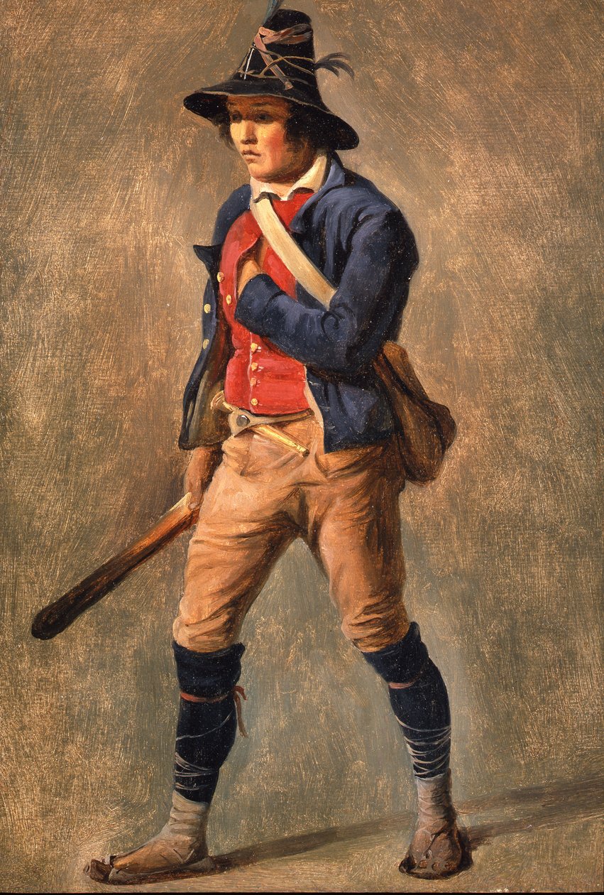 Et af et par italienske studier, 1820 (olie på papir lagt på lærred) af Achille Etna Michallon
