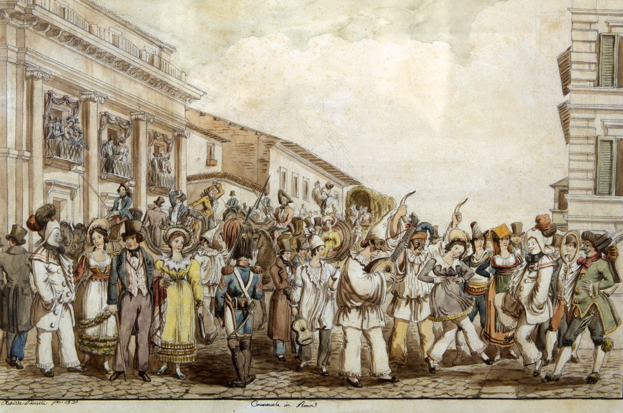 Karneval i Rom, 1830 af Achille Pinelli