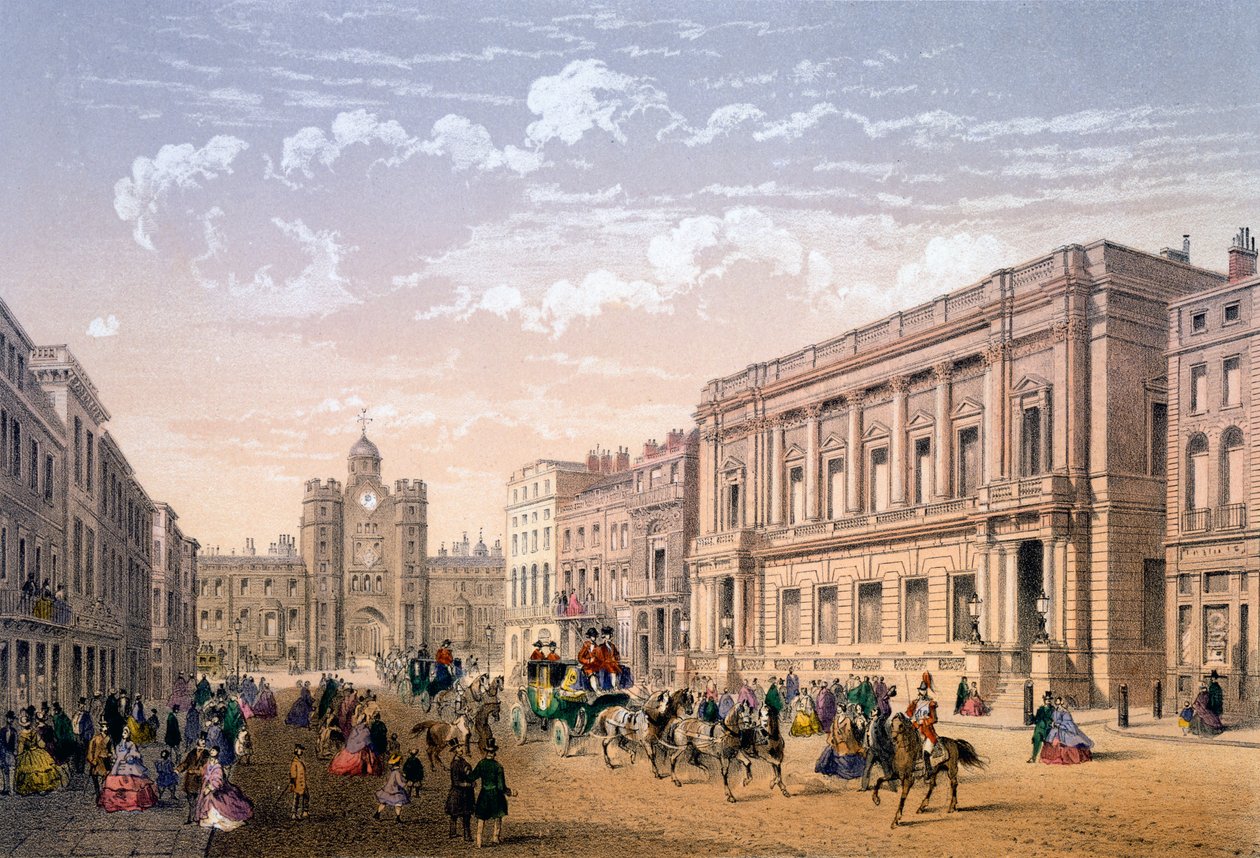 St James Palace and Conservative Club, tryk lavet af Ch. Riviere, 1862 af Achille Louis Martinet
