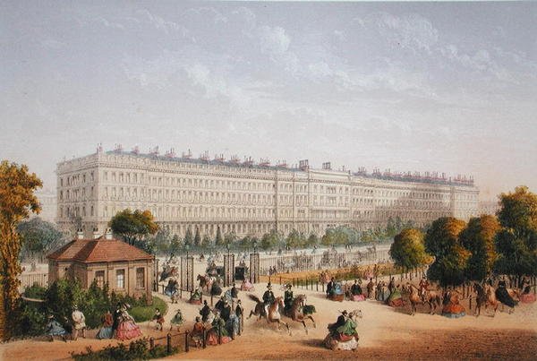 Hyde Park Gardens, ca. 1862 (farve litho) af Achille Louis Martinet