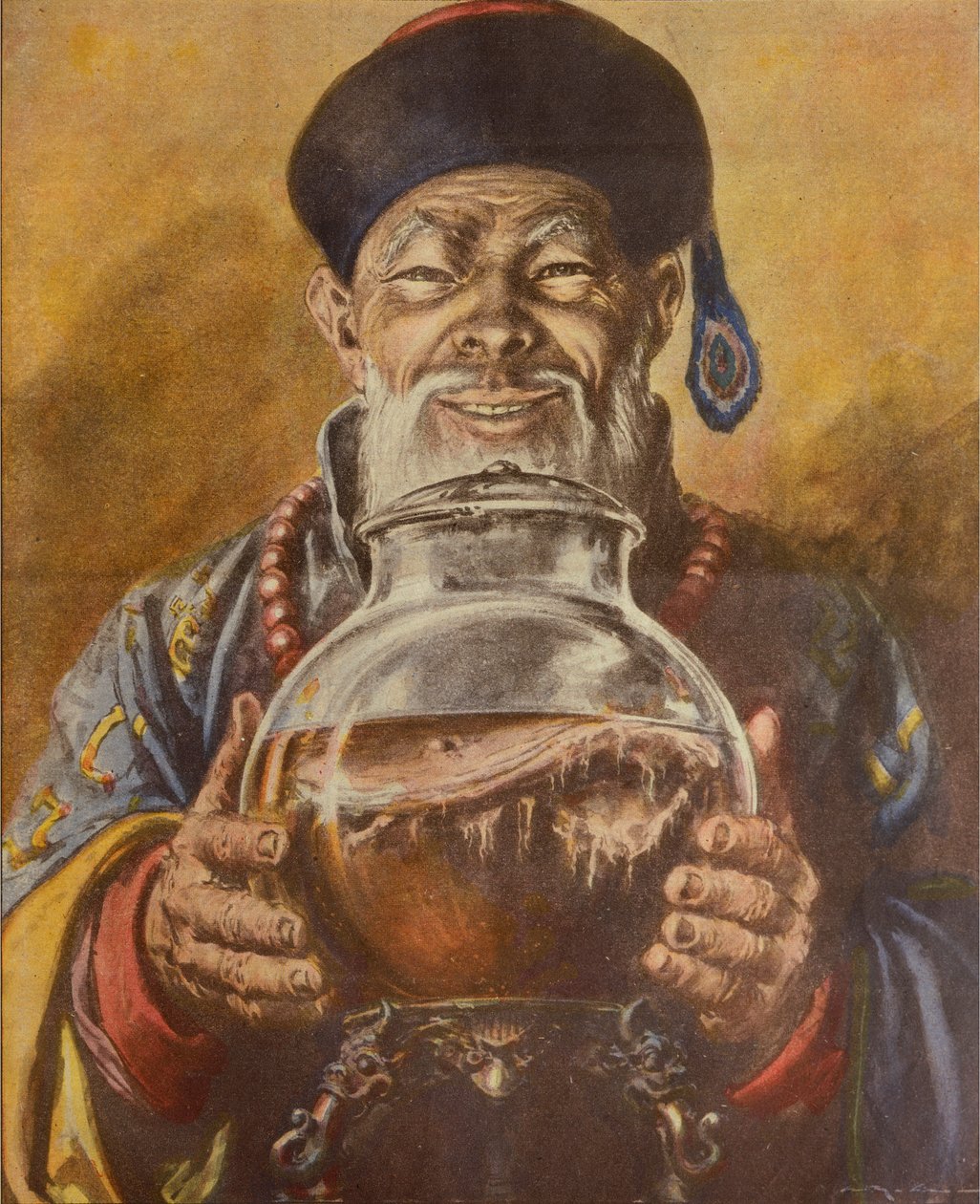 Kinesisk svamp, af Achille Beltrame, illustration, illustrator Walter Molino (1915-1997), fra La Domenica del Corriere af Achille Beltrame