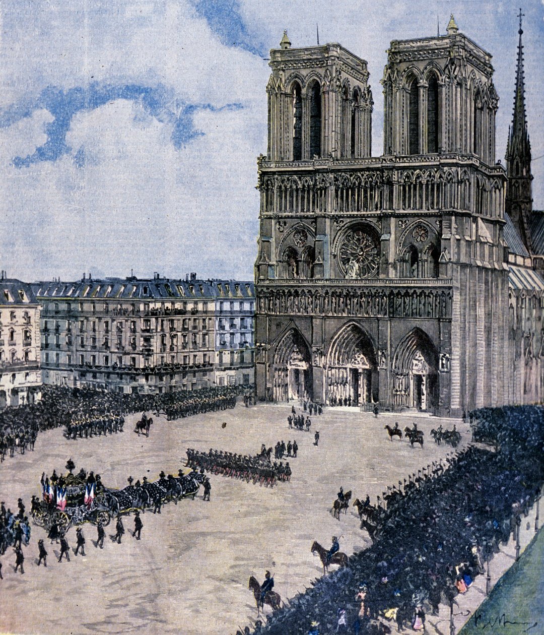 Felix Faures begravelse i Notre Dame-katedralen i Paris i 1899 Illustration af Achille Beltrame af Achille Beltrame