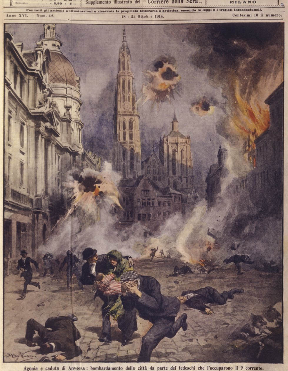 Tyske fly bomber Antwerpen. fra 