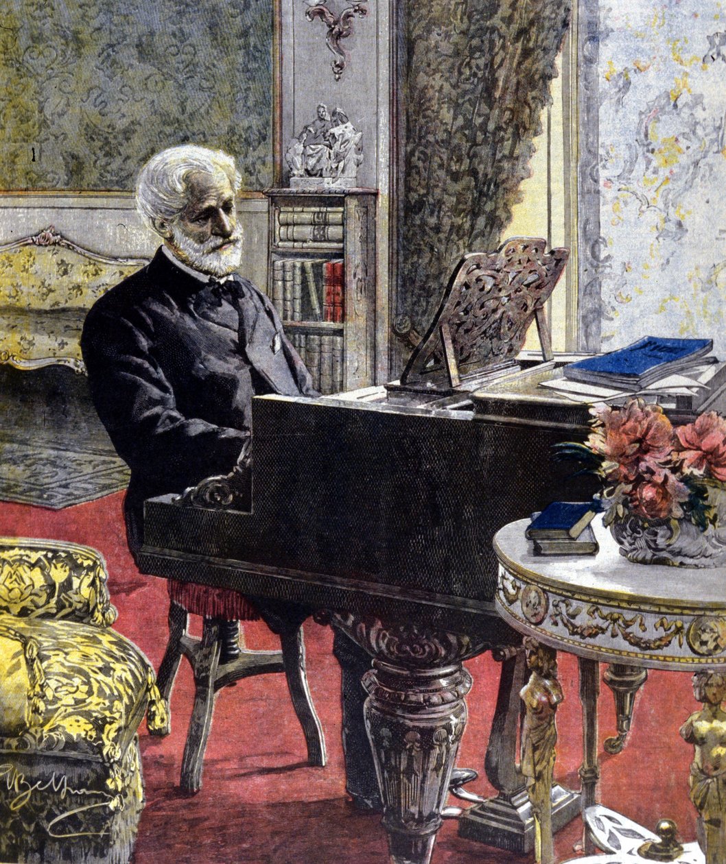 Giuseppe Verdi i Milano i 1899. illustration af Achille Beltrame. af Achille Beltrame