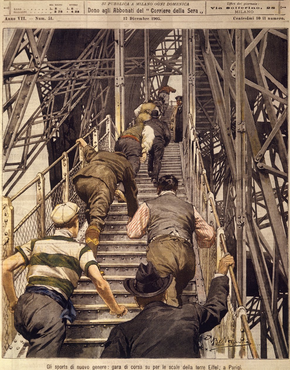 Ny sport: Løbeløb op ad trapperne i Tour Eiffel i Paris, 17. december af Achille Beltrame