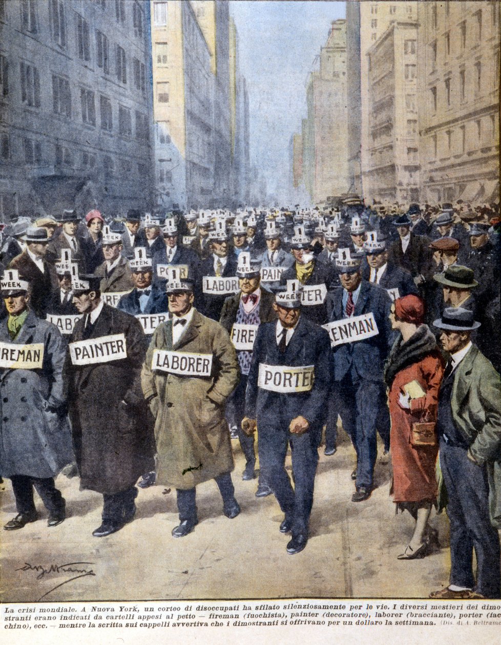 Arbejdsløs i New York - i "Courier Sunday" " af Achille Beltrame