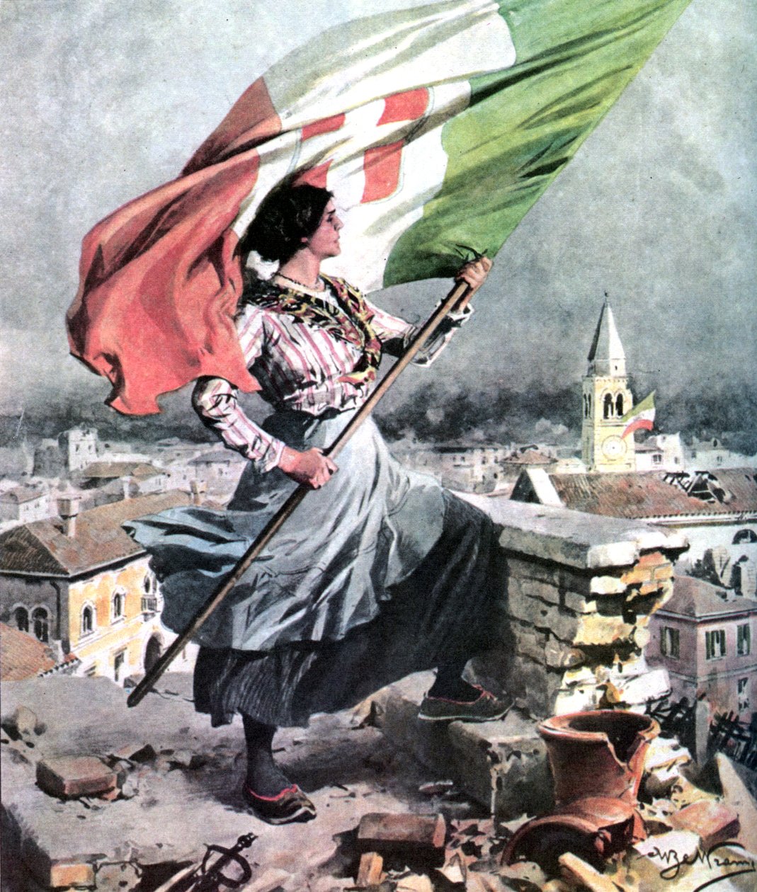 Første Verdenskrig 1915 1918 Italien-Vittorio Veneto af Achille Beltrame