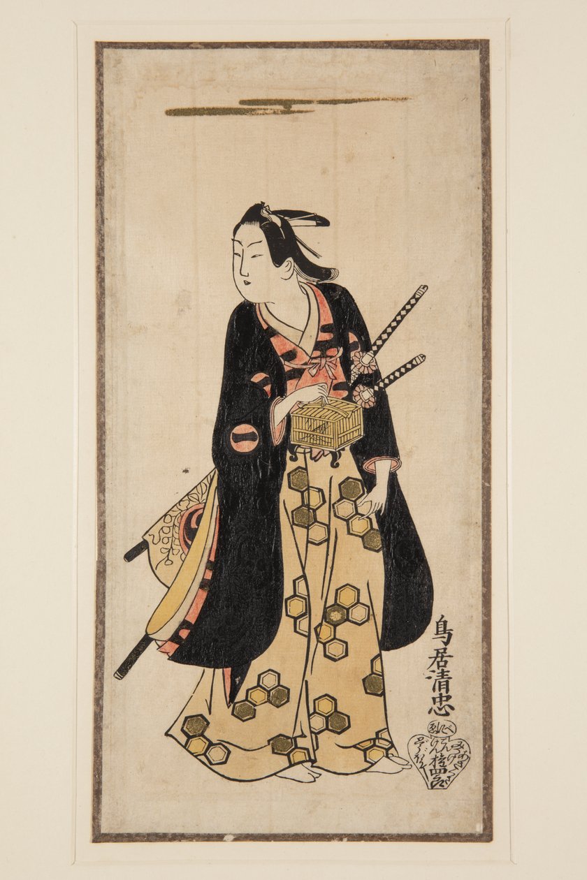 Actor Ichikawa Monosuke I (colour woodblock print) af Achille Cattaneo