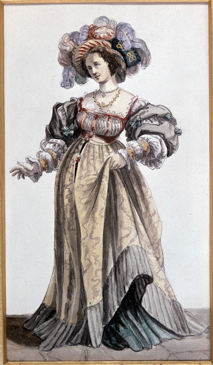 Skuespillerinde Marie Dorval, elsker af Vigny. Akvarel af Deveria. Saml. Francis Aubrere. af Achille Devéria