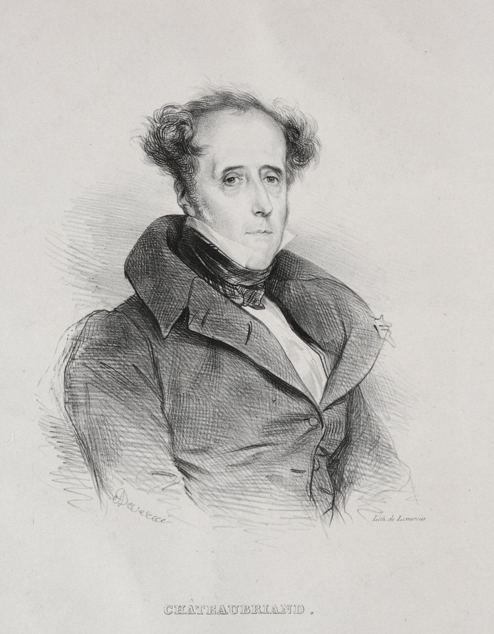 Francois René Auguste Victome de Chateaubriand af Achille Devéria