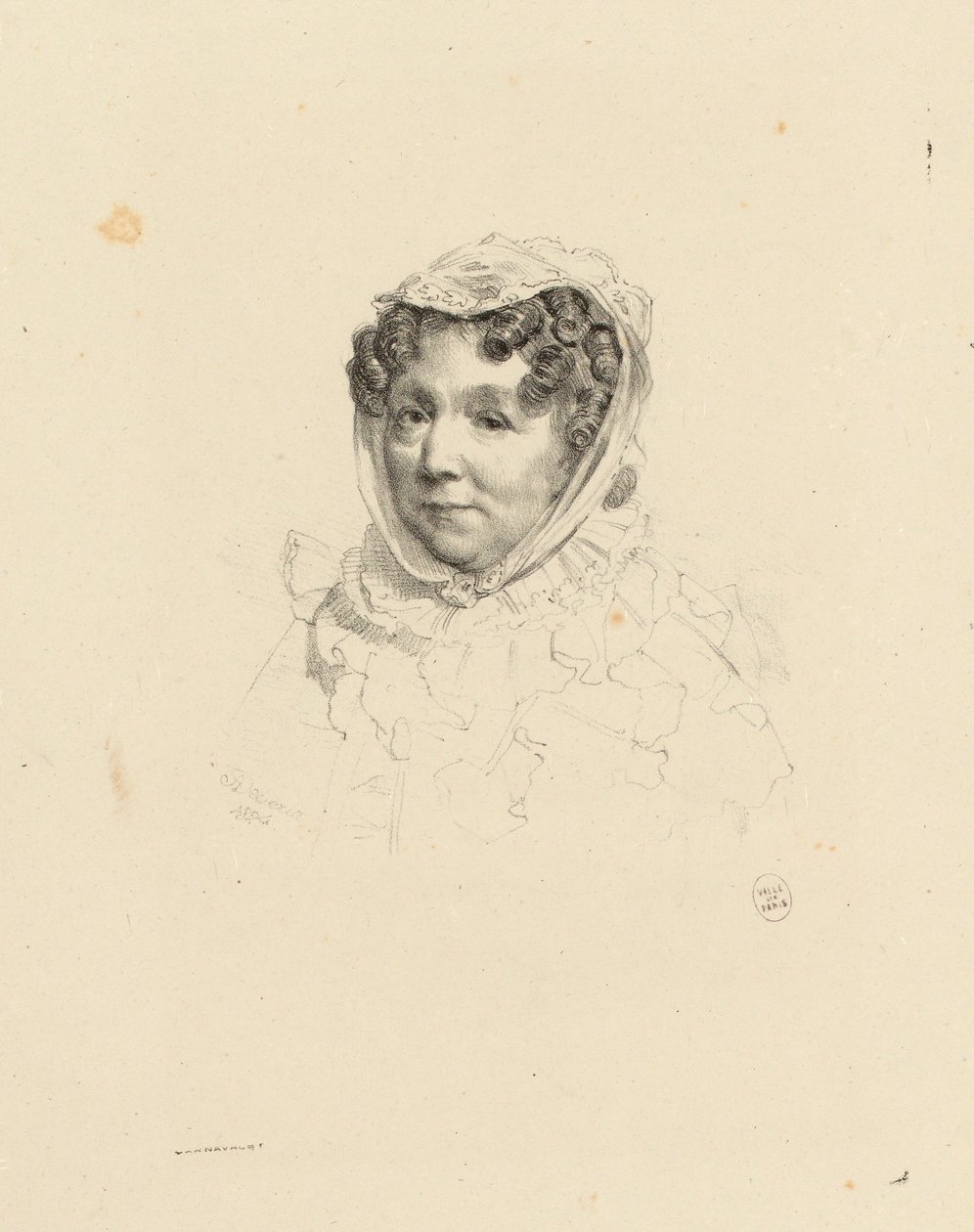 Portræt af Madame Desforges, Devérias kusine. (IFF 40) af Achille Devéria
