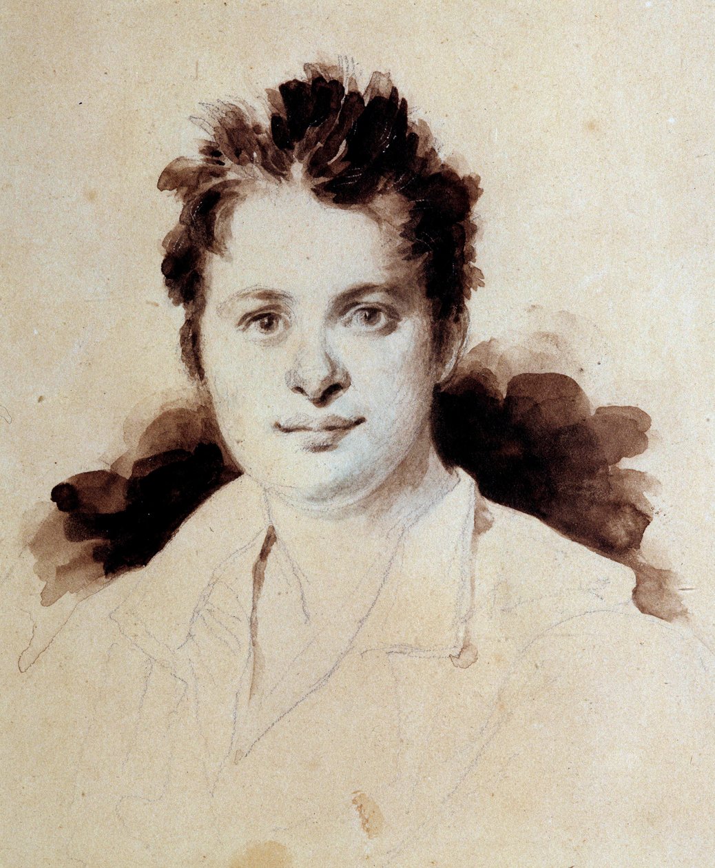Portræt af den franske forfatter Honore de Balzac (1799-1850) ung Tegning af Achilles Deveria (1800-1857) 1800-tallet. Chantilly, Conde Museum. Saml. Lovenjoul. Tilladelse til at ansøge Institut de France af Achille Devéria