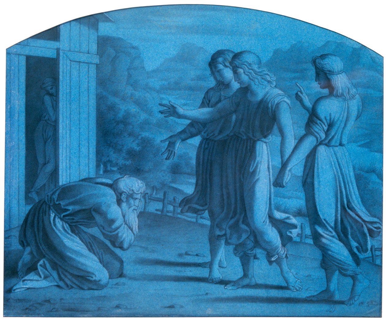 The Hospitalite of Abraham, c1820-1857 af Achille Devéria