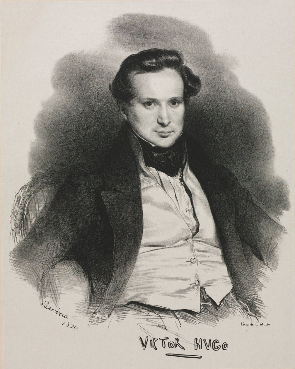 Victor Hugo, 1829. af Achille Devéria