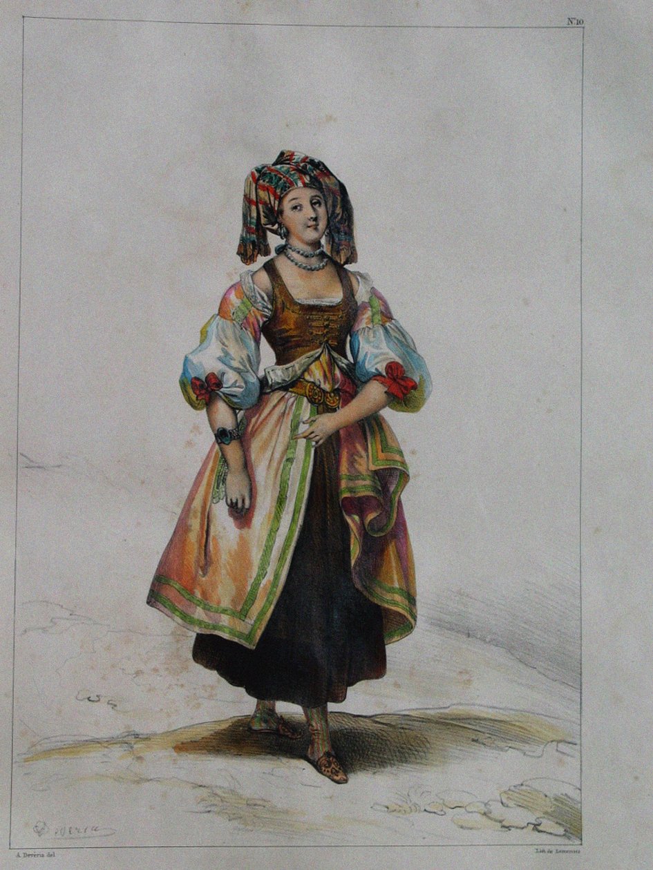 Kvinde i russisk kjole, ca. 1843 af Achille Devéria