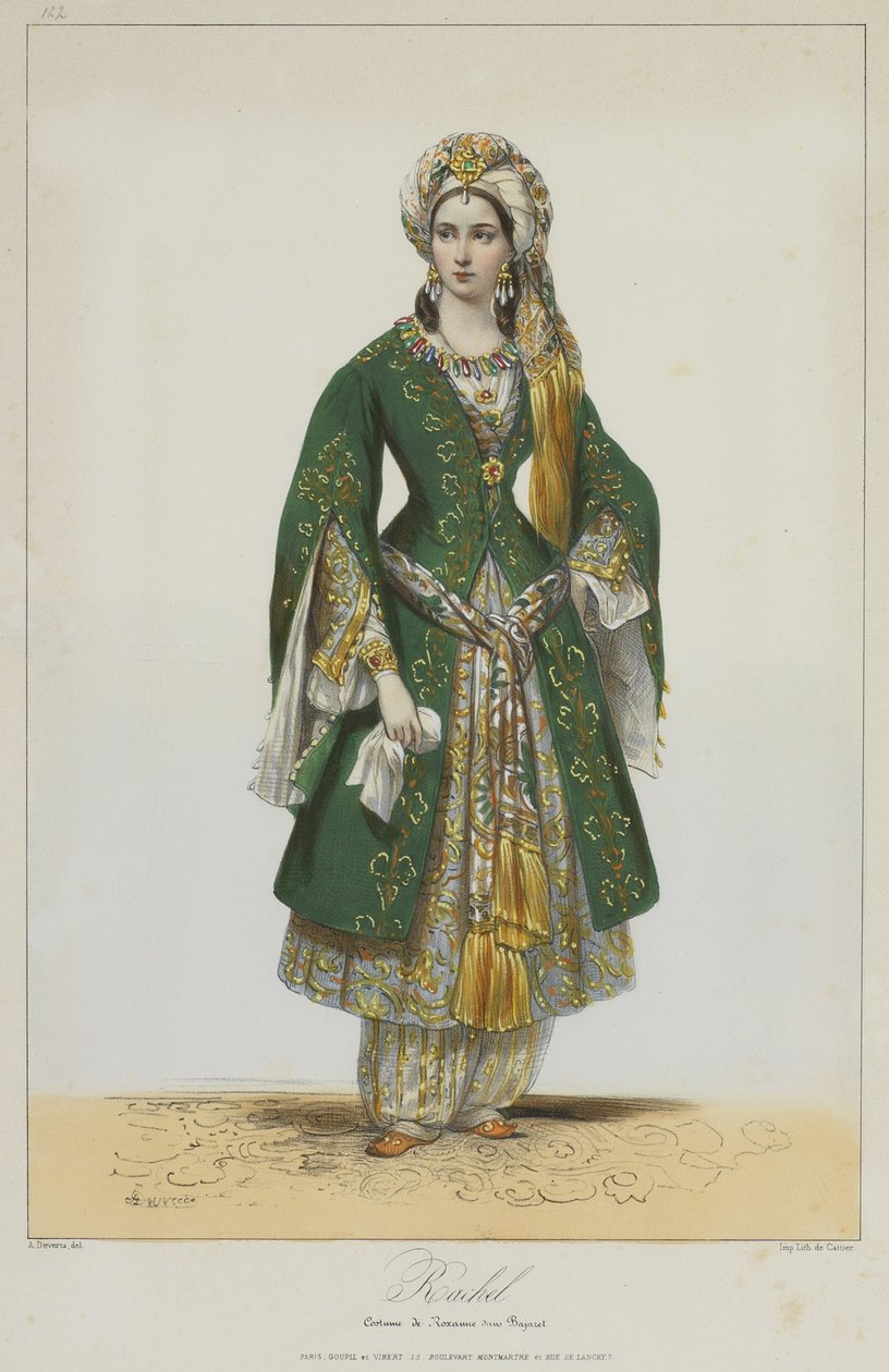Élisa Rachel som Roxane i Bajazet af Racine, 1838 af Achille Devéria