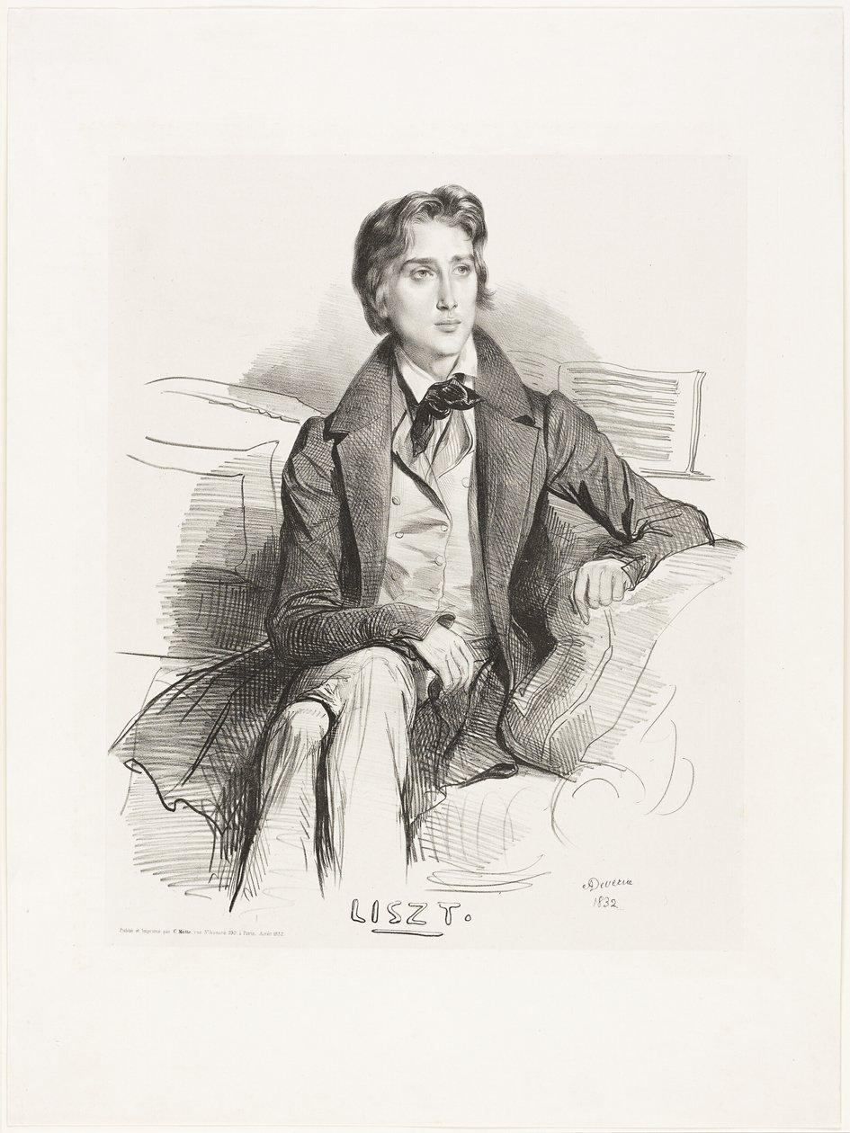 Portræt af Franz Liszt af Achille Devéria