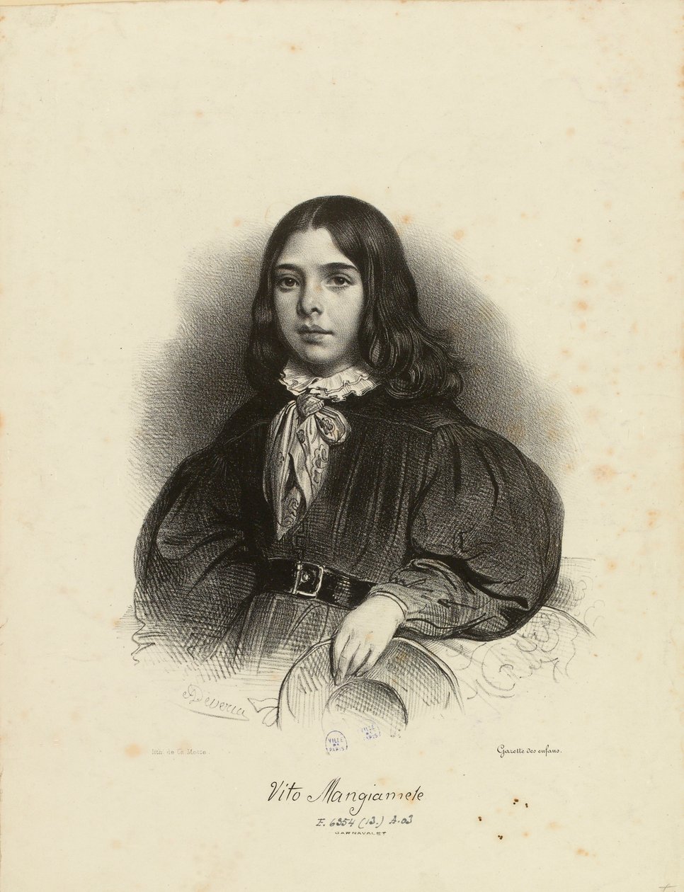 Portræt af Vito Mangiamele 1827-1897, 1839. af Achille Devéria
