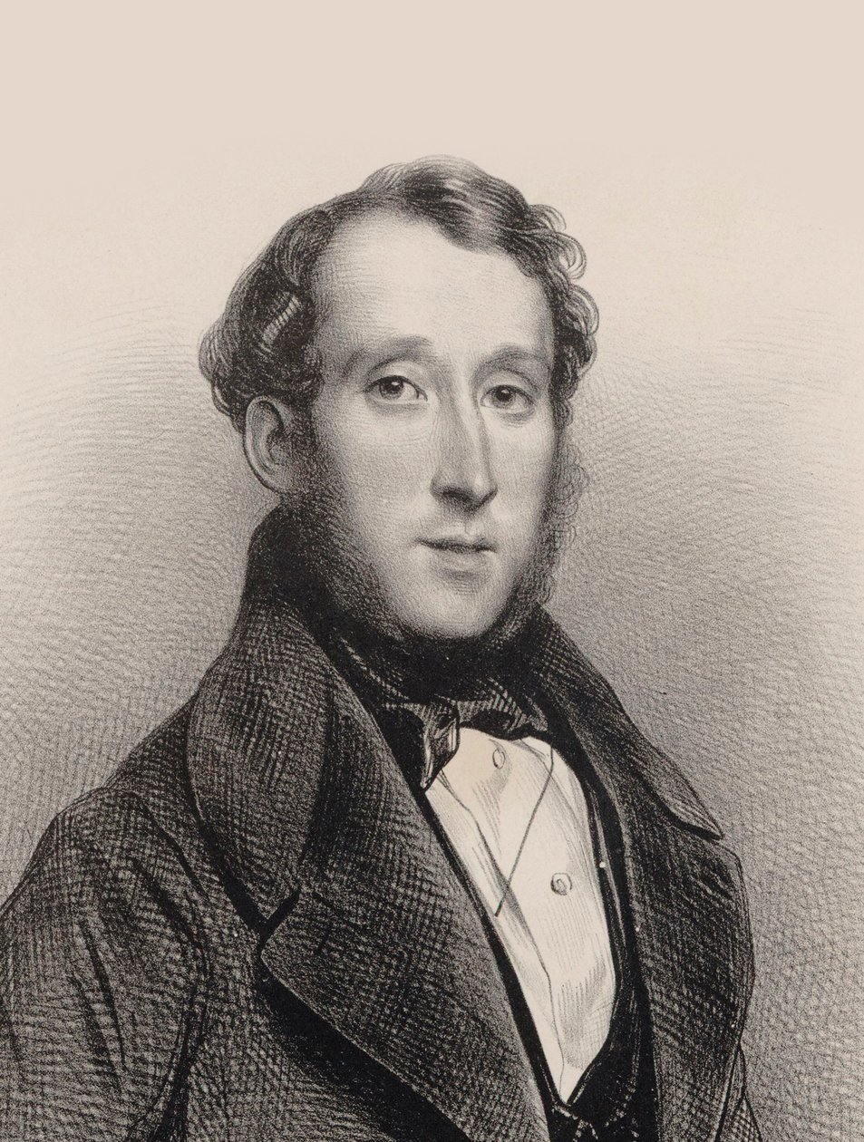 Portræt af pianist og komponist George Alexander Osborne 1806-1893, 1850. af Achille Devéria