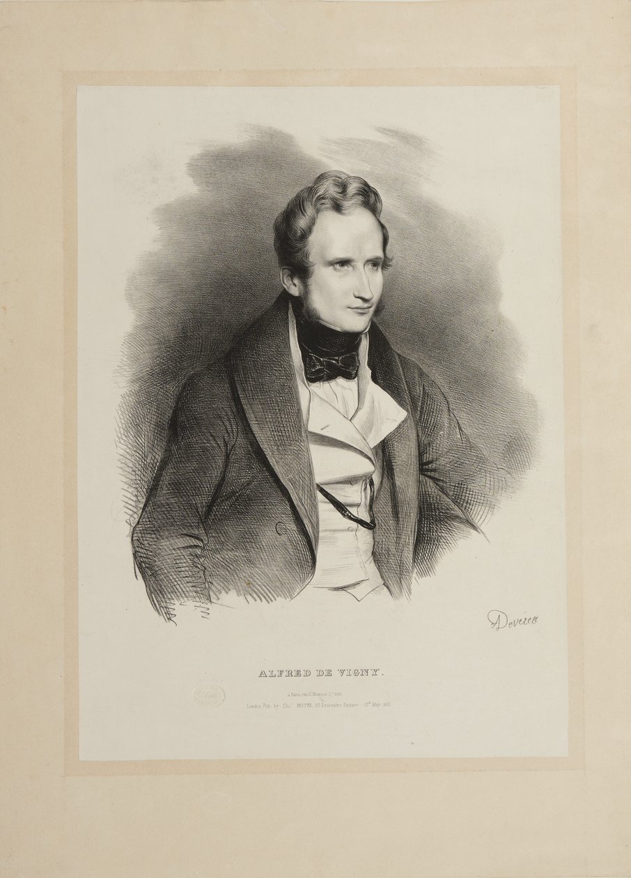 Portræt af forfatteren Alfred de Vigny 1797-1863, 1831. af Achille Devéria
