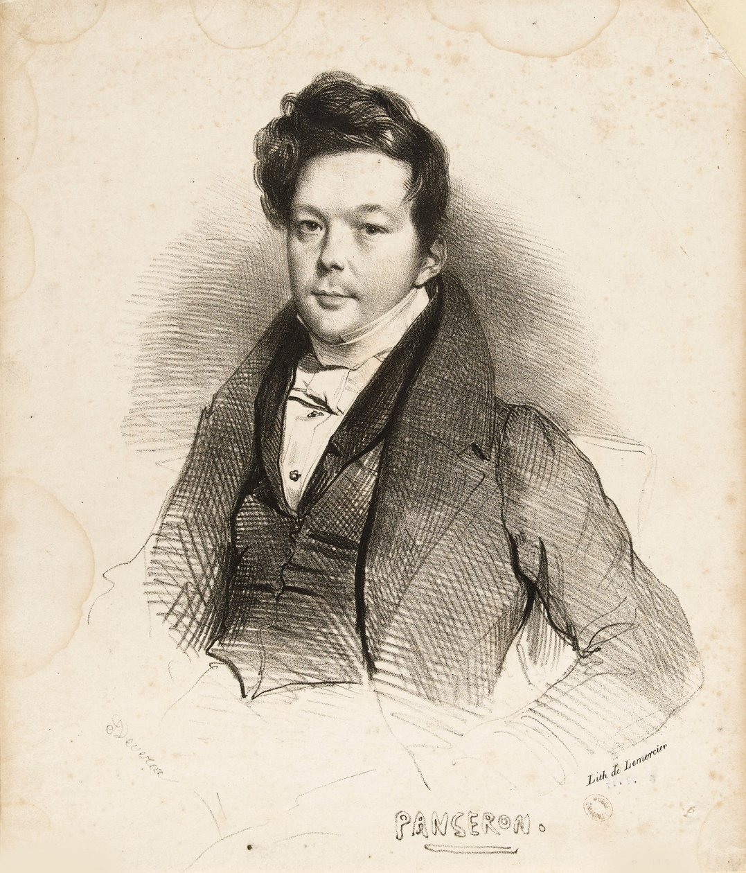 Portræt af komponisten Auguste-Mathieu Panseron 1796-1859, 1832. af Achille Devéria