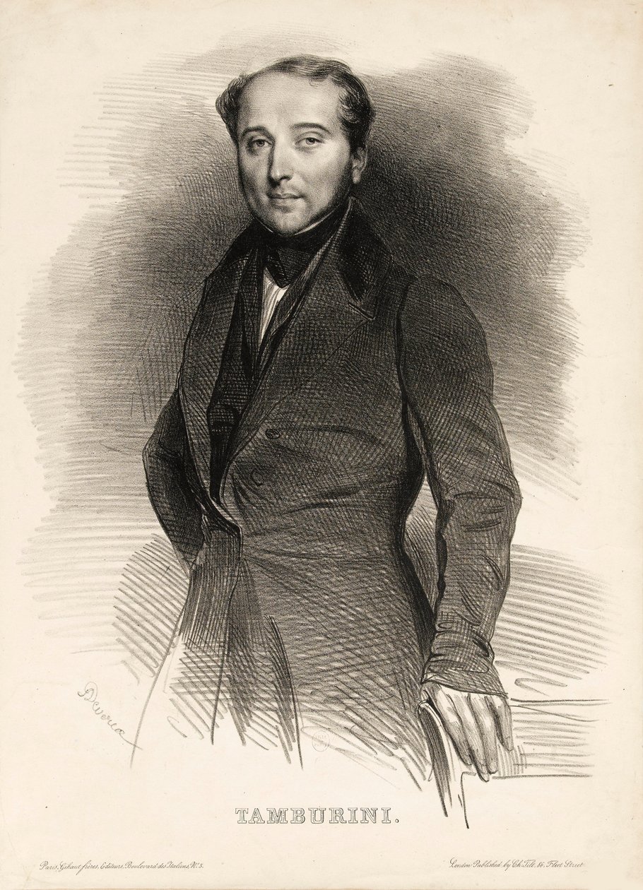 Portræt af operasangeren Antonio Tamburini 1800-1876, af Achille Devéria