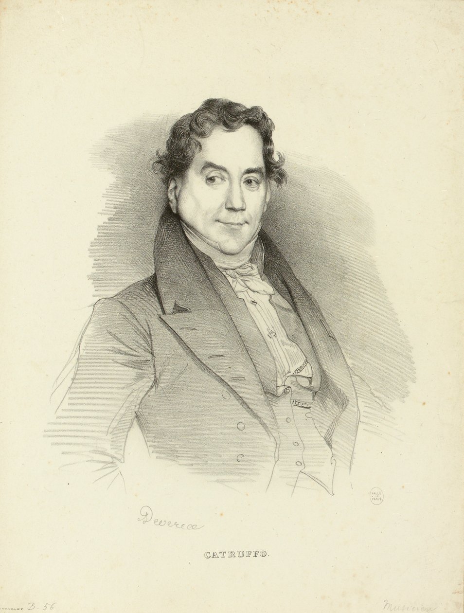Portræt af sangeren og komponisten Gioseffo Catrufo 1771-1851, 1830. af Achille Devéria